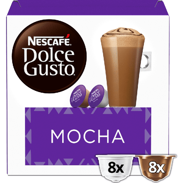 Front view of Mocha (16 pods) box