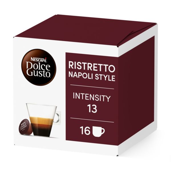 Front view of Ristretto Napoli (16 pods) box