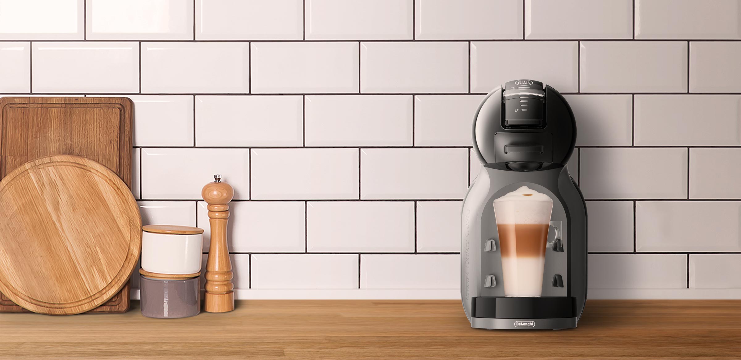 Close Up Mini Me by Krups® - Black and Grey Coffee Machine NESCAFÉ® Dolce Gusto®