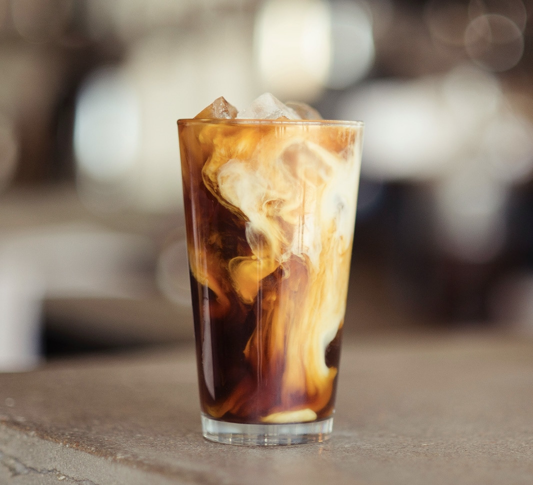 glass of Iced Coffee with milk